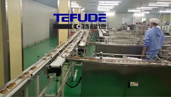 Ligne de production d'emballages alimentaires Tefude Système d'emballage automatisé Donut / Wafter / Biscuit / Cake avec service outre-mer